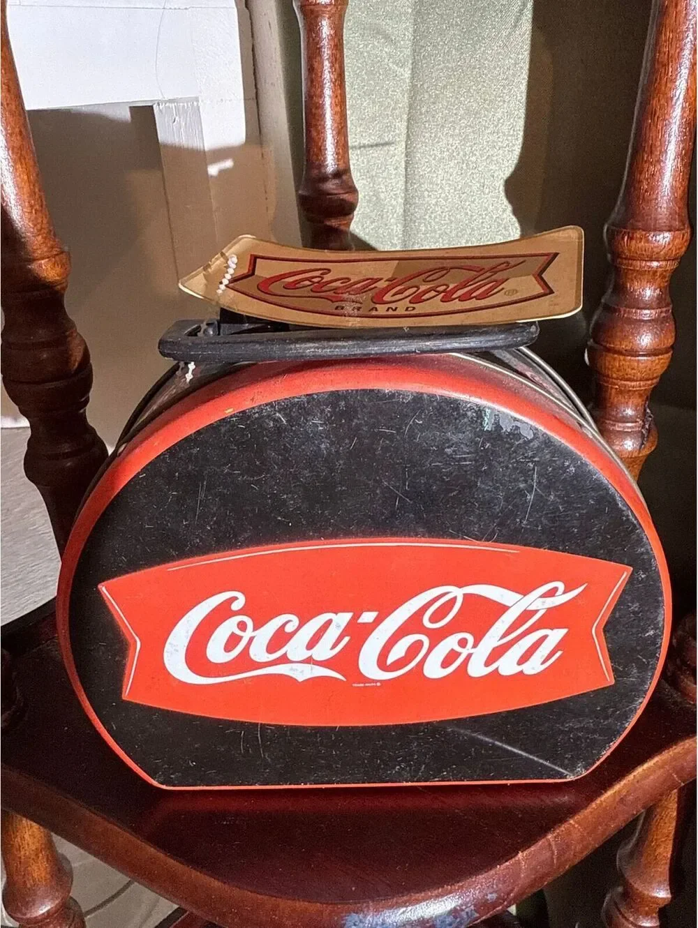 C3. Coca Cola Lunch Box Tin Clasp Close- 7 in x 7 in x 3 in - Clasp Close